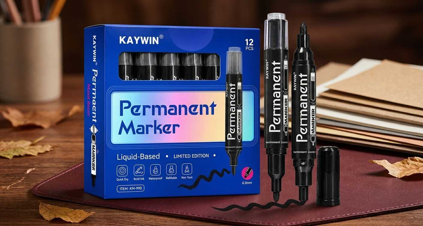Kaywin Permanent Marker Refillable – ১২ পিস: লেখালেখি, অফিসের কাজ ও সৃজনশীল ব্যবহারের জন্য কার্যকর মার্কার সেট