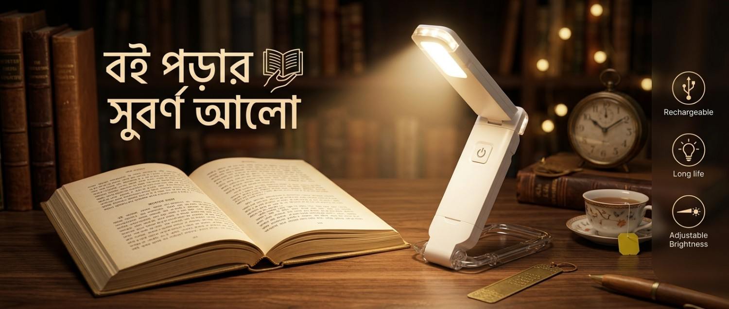 বিদ্যুৎ না থাকলে বই পড়বেন কীভাবে? কাছে রাখুন ছোট্ট এই রিচার্জেবল রিডিং লাইট