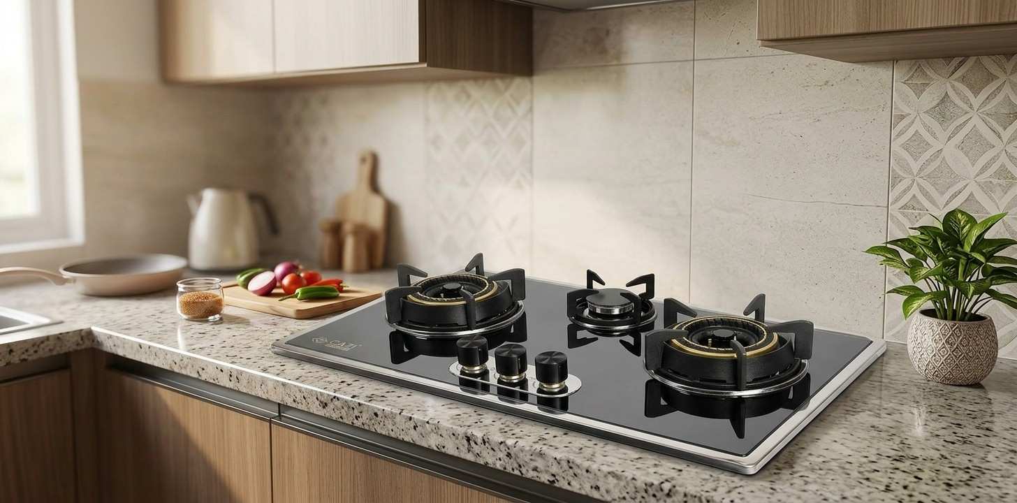 Gazi Smiss LPG Gas Stove – তিন বার্নারের আধুনিক গ্যাস চুলা