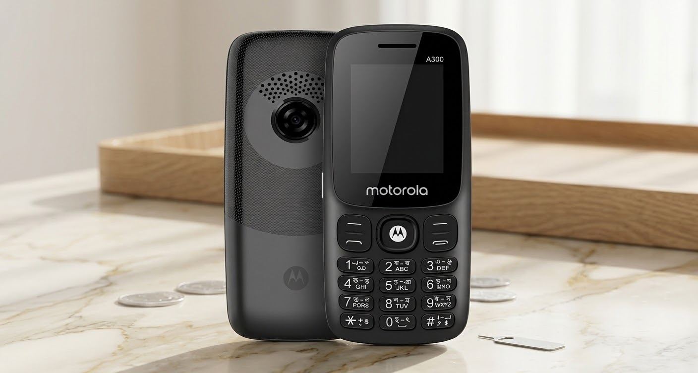Motorola Moto A300 (2026): ১০০০mAh ব্যাটারির ডুয়াল সিম বাটন ফোন