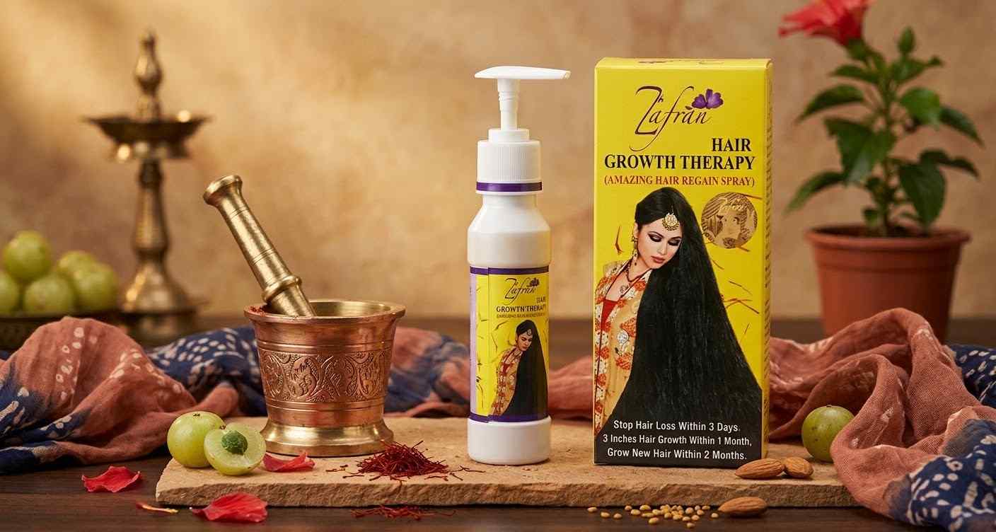 চুলের যত্নে নতুন চমক! Zafran Hair Growth Therapy Oil— নারী-পুরুষ সবার জন্য