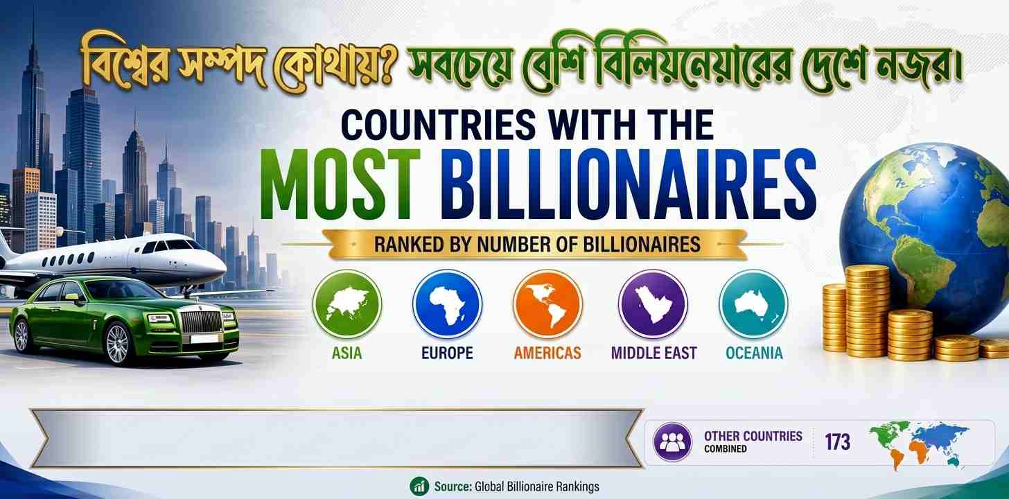 বিশ্বের শীর্ষ ১০টি দেশ যেখানে সবচেয়ে বেশি বিলিয়নেয়ারের বসবাস