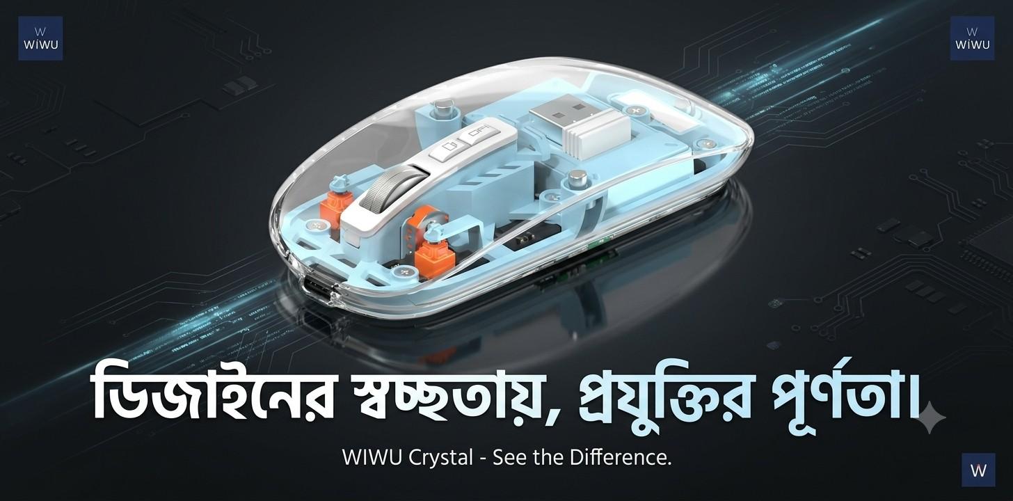 Wiwu Wireless Mouse  – স্বচ্ছ ডিজাইন ও আধুনিক ফিচারের এক অনন্য সমন্বয়
