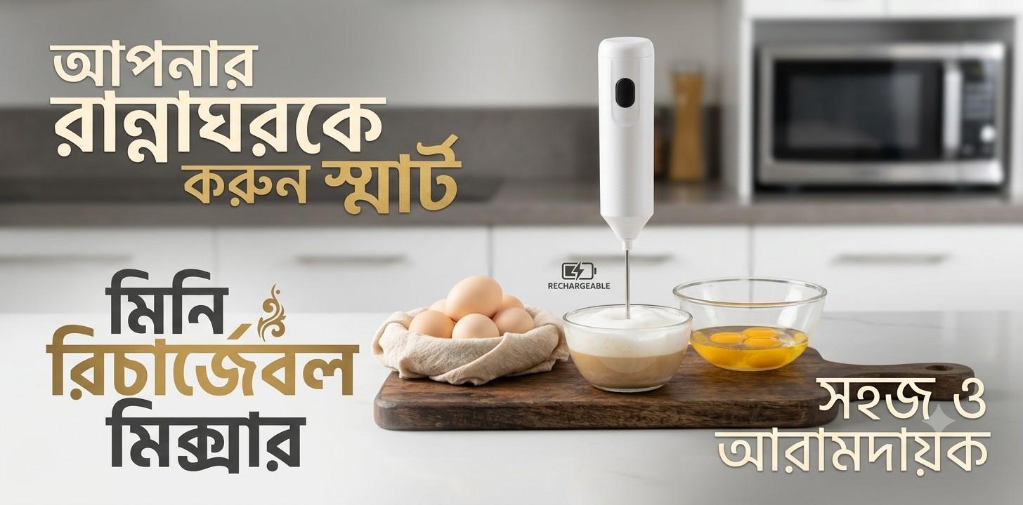 Rechargeable Hand Mixer রিভিউ – রান্নাঘরের জন্য একটি সুবিধাজনক কর্ডলেস মিক্সার