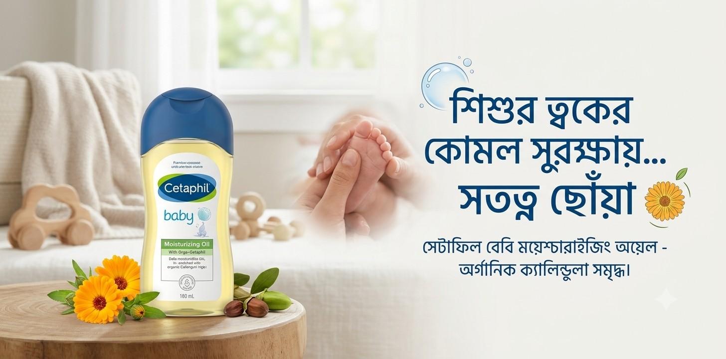Cetaphil Baby Moisturizing Oil : শিশুর কোমল ত্বকের জন্য ময়েশ্চারাইজার