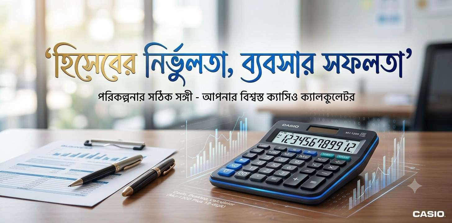 Casio Desktop Calculator : হিসাব-নিকাশের জন্য নির্ভরযোগ্য ১২ ডিজিটের ডেস্কটপ ক্যালকুলেটর