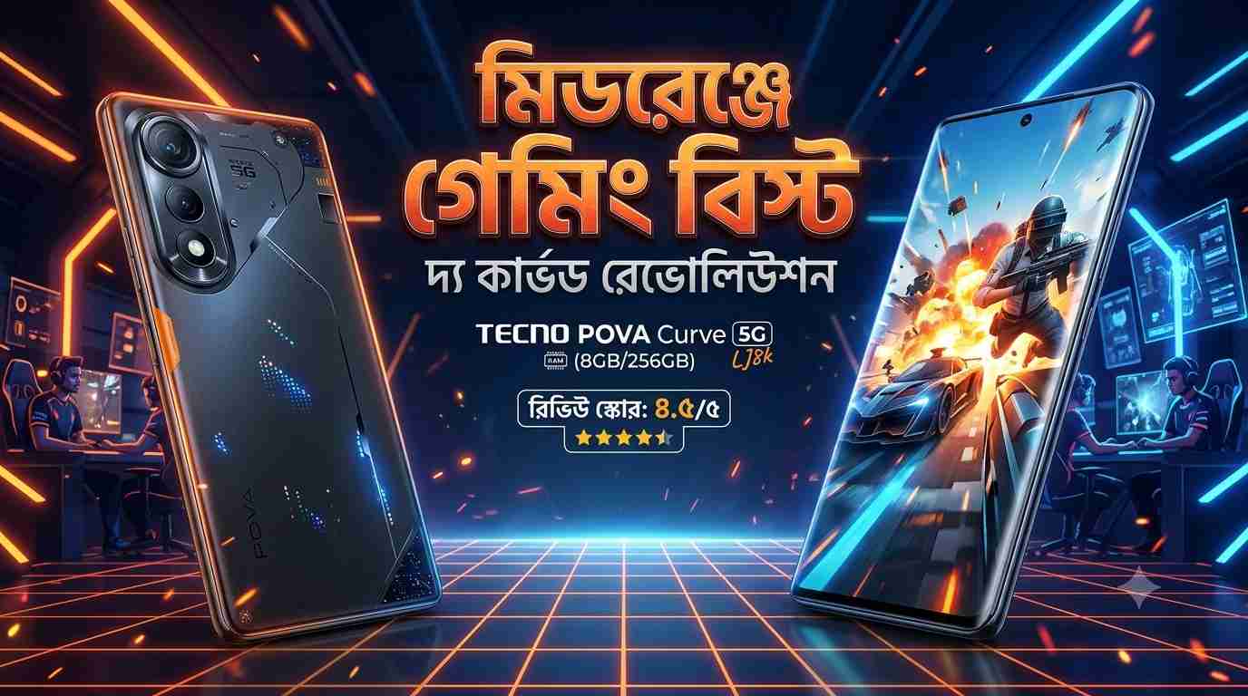 মিডরেঞ্জে গেমিং বিস্ট TECNO POVA Curve স্মার্টফোনে আছে যত ফিচার