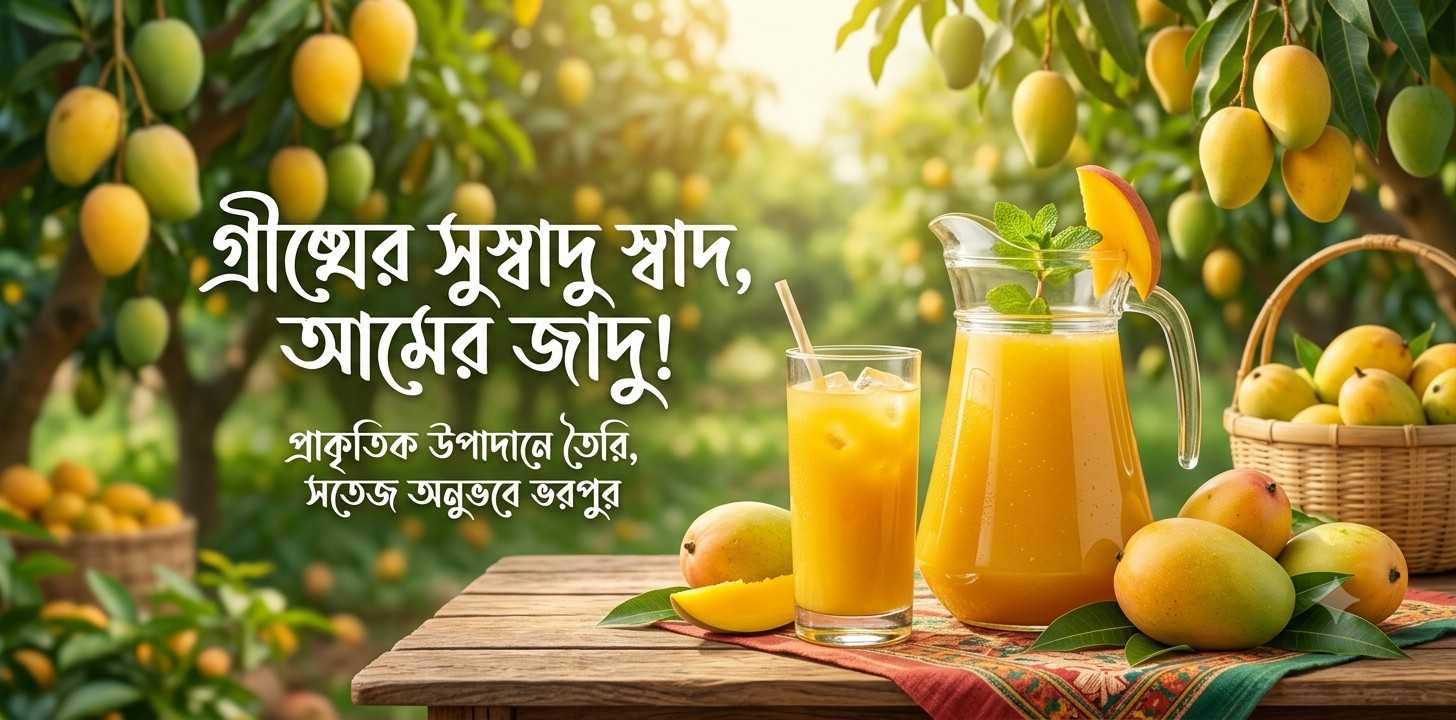 আমের জুস রেসিপি  – ঘরেই তৈরি করুন ঠান্ডা ও সতেজ আমের জুস