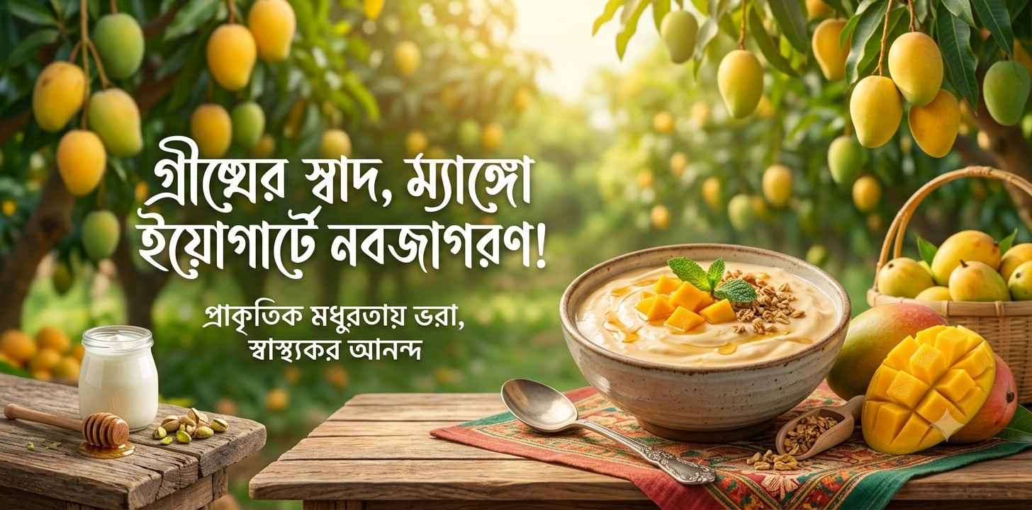 ম্যাঙ্গো ইয়োগার্ট রেসিপি  – ঘরেই তৈরি করুন স্বাস্থ্যকর ও সুস্বাদু ডেজার্ট